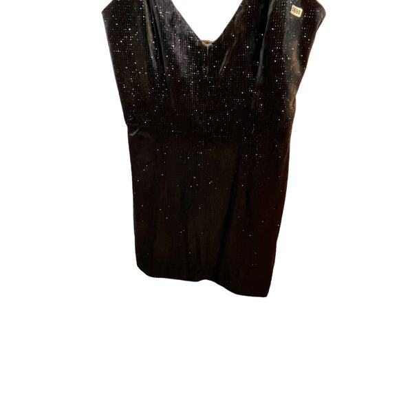 Cosmopolitan The Population Vida Black Sparkly Sequin Spaghetti Strap Mini Dress - Picture 8 of 14
